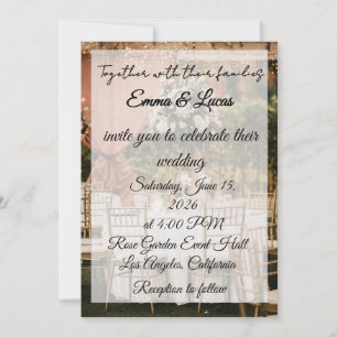 Outdoor Wedding Reception Table Background Invitation