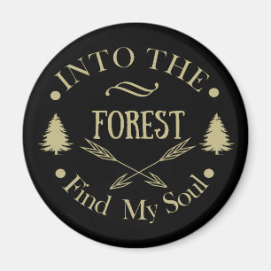 Outdoor wild nature Pine trees in the forest Magnet
