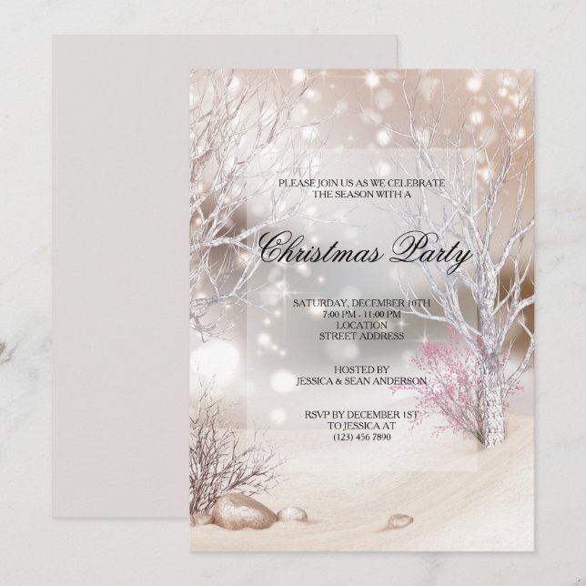 Outdoor Winters Scene Christmas Party Invitation (Front/Back)