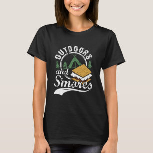 Outdoors And S'mores Funny Campfire Camping T-Shirt