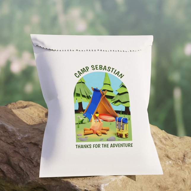 Outdoors Bonfire Camping Adventure Birthday Party Favour Bags (Outdoors Bonfire Camping Adventure Birthday Party Favor Bag)