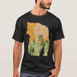 Outdoors Brown Bear  Forest Trees Animal Nature T-Shirt