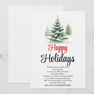 Outdoors Christmas tree Happy Holidays Holiday Card