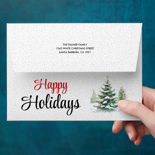 Outdoors Christmas trees Happy Holidays Envelope (Hand)