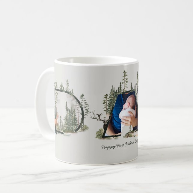 Outdoors DAD Forest Letters Photo 1st Father's Day Coffee Mug (Front Left)