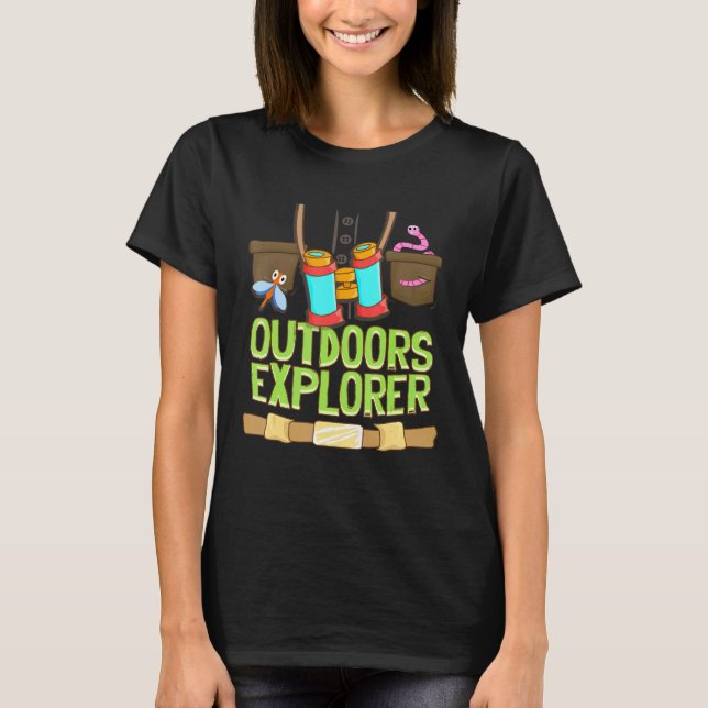 Outdoors Explorer Zookeeper Vest Bugs Binoculars S T-Shirt (Front)