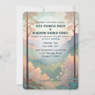Outdoors Fantasy Mountain Wedding Invitation