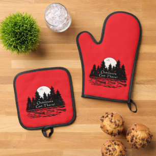 Outdoors Get there! Canoes  Oven Mitt & Pot Holder Set