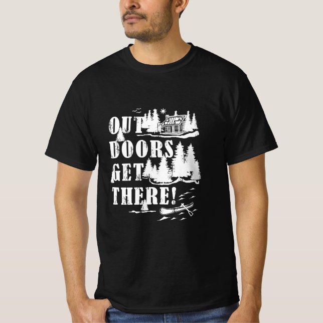 Outdoors Get There Collage T-Shirt (Front)