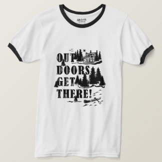 Outdoors Get There! Collage T-Shirt