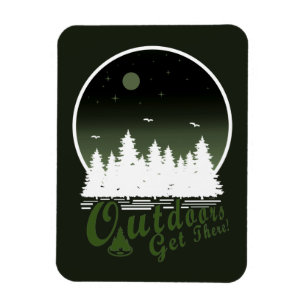 Outdoors Get There Green Midnight Magnet