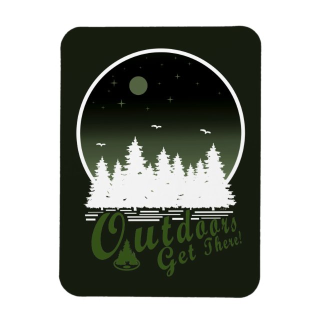 Outdoors Get There Green Midnight Magnet (Vertical)