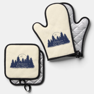 Outdoors Get there! Oven Mitt & Pot Holder Set