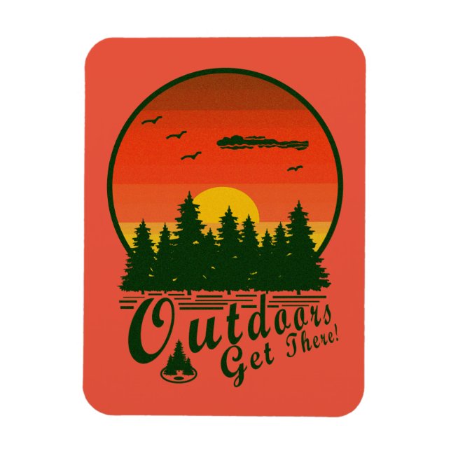 Outdoors Get There Sunset Magnet (Vertical)