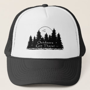 Outdoors Get There Trees Trucker Hat
