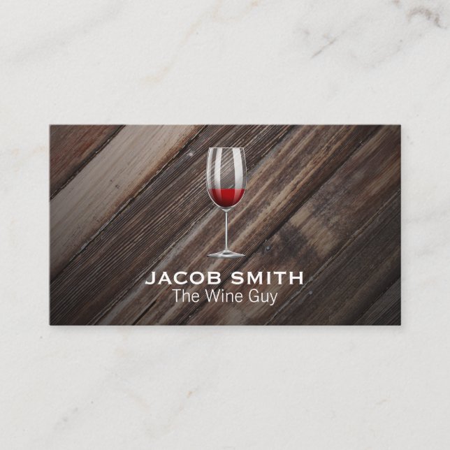 Outdoors | Glass of Red Wine Business Card (Front)