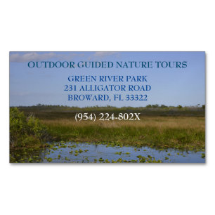 Outdoors Guided Nature Tour Hiking Camping Magnetic Business Card