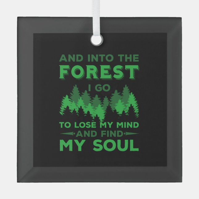 Outdoors - Into The Forest I Go Glass Tree Decoration (Front)
