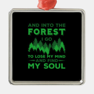 Outdoors - Into The Forest I Go Metal Tree Decoration