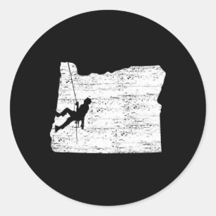 Outdoors Oregon Rock Climbing Classic Round Sticker