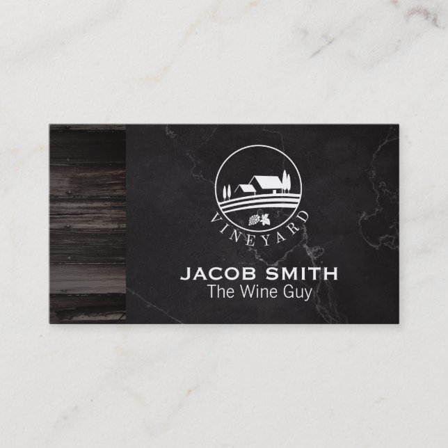 Outdoors | Wine | Wood Trim | Vineyard Business Card (Front)