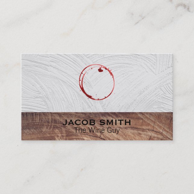 Outdoors | Wine | Wood Trim | Wine Stain Business Card (Front)