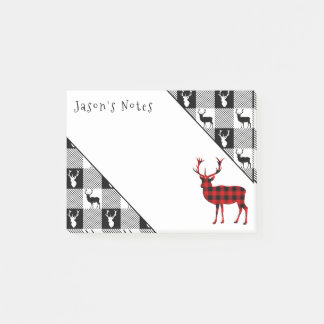 Outdoorsman Lumberjack Red Flannel Stag Post-it Notes