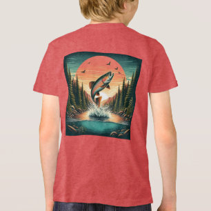 Outdoorsman, personalised trout nature Tri-Blend shirt