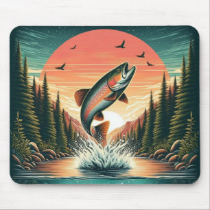 Outdoorsman trout nature mouse mat