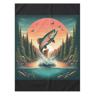 Outdoorsman trout nature tablecloth