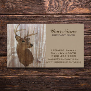 Outdoorsman Western Primitive barn wood deer Business Card
