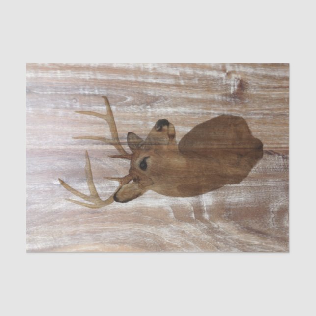 Outdoorsman Western Primitive barn wood deer Tissue Paper (Front)