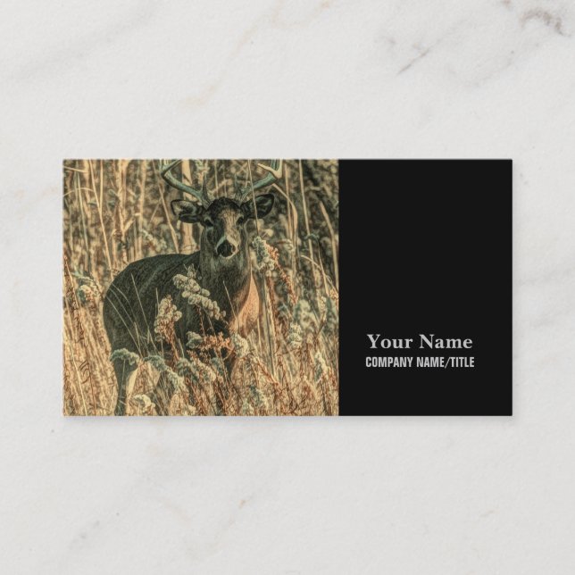 outdoorsman wilderness Camouflage whitetail deer Business Card (Front)