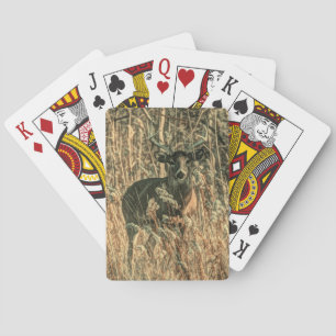 outdoorsman wilderness Camouflage whitetail deer Playing Cards