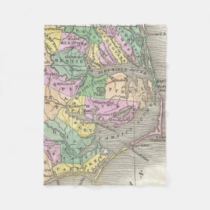 Outer Banks and Eastern North Carolina Map (1827) Fleece Blanket