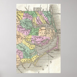 Outer Banks and Eastern North Carolina Map (1827) Poster