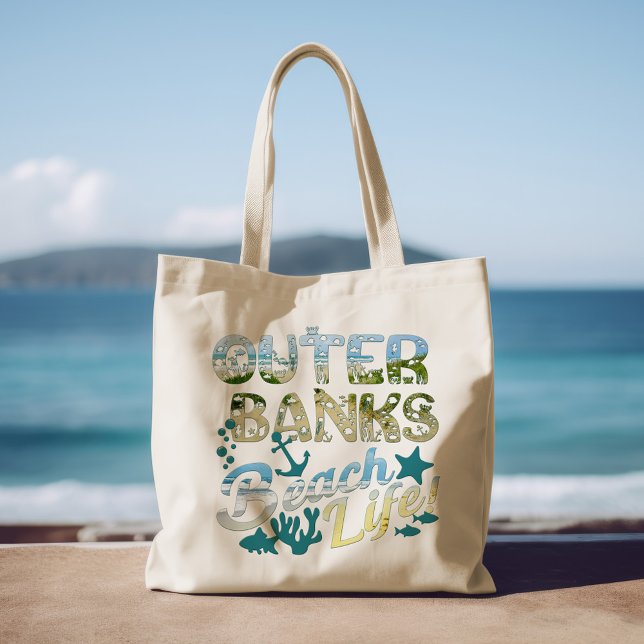 Outer Banks Beach Life Coastal Tote Bag (Creator Uploaded)