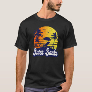 Outer Banks Carolina Sunset Beach Retro Premium T-Shirt
