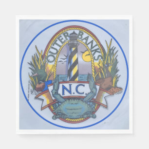 Outer Banks Crab & Lighthouse Paper Napkin