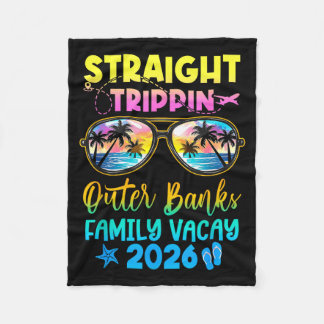 Outer Banks Family Vacay Vacation 2026 Straight Tr Fleece Blanket