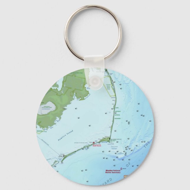 Outer Banks Map Key Ring (Front)