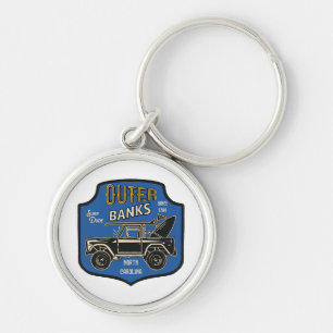 Outer Banks NC Badge Key Ring