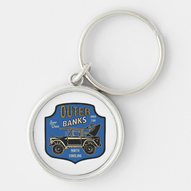 Outer Banks NC Badge Key Ring (Front)