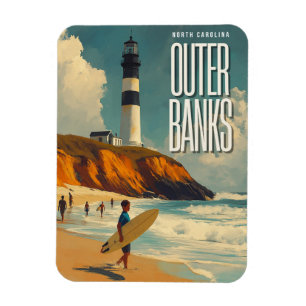 Outer Banks NC Vintage Travel  Magnet