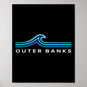 Outer Banks Nc Waves Vintage Mens Womens Girls Boy Poster