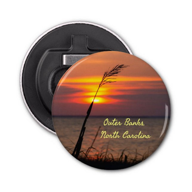 Outer Banks North Carolina Beach Sunset Orange Sky Bottle Opener (Front)