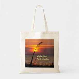 Outer Banks North Carolina Beach Sunset Orange Sky Tote Bag