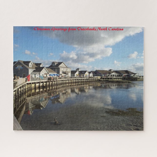 Outer Banks North Carolina. Christmas Greetings Jigsaw Puzzle (Horizontal)