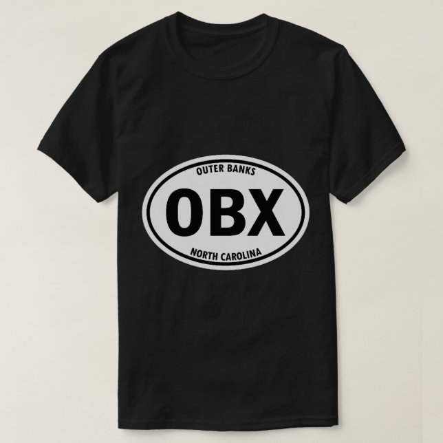 Outer Banks, North Carolina OBX Oval Travel  T-Shirt (Design Front)