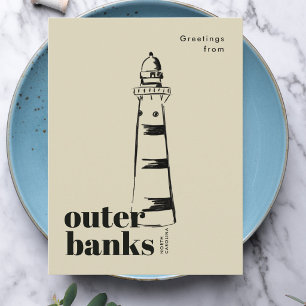 Outer Banks North Carolina scribbled lighthouse Postcard